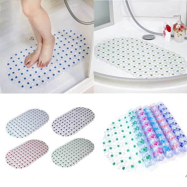 

safety shower bathtub mats bathroom bath mat home colorful dots pvc pad non slip for kids/elderly/adult
