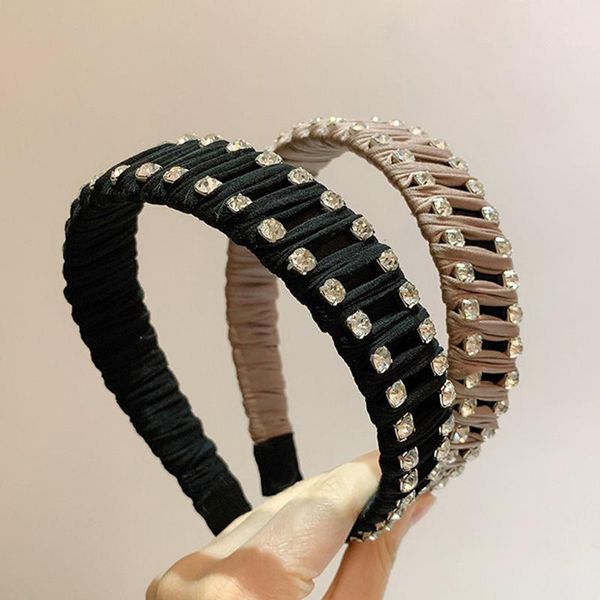 

hair clips & barrettes fashion charm personality hairbands for women wide shiny vintage baroque rhinestone headbands jewelry gift accesorrie, Golden;silver