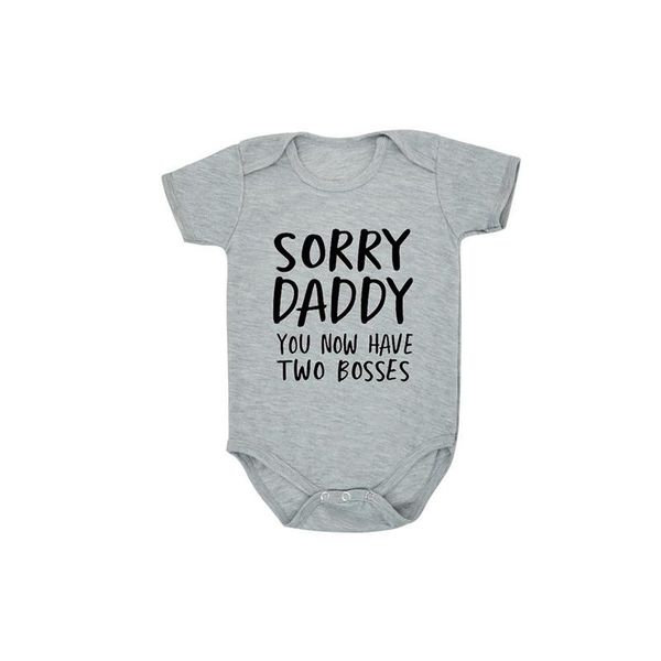 

rompers summer outfits born infant baby boys girls short sleeves sorry daddy print white romper jumpsuits clothes casual, Blue