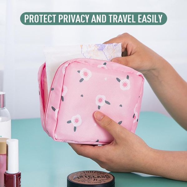 

storage bags portable fabric women sanitary pad organizer purse holder napkin towel tampon case bag tools