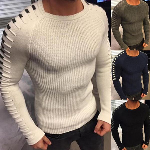 

men's sweaters knitted sweater slim warm keeping winter men pullover for daily, White;black