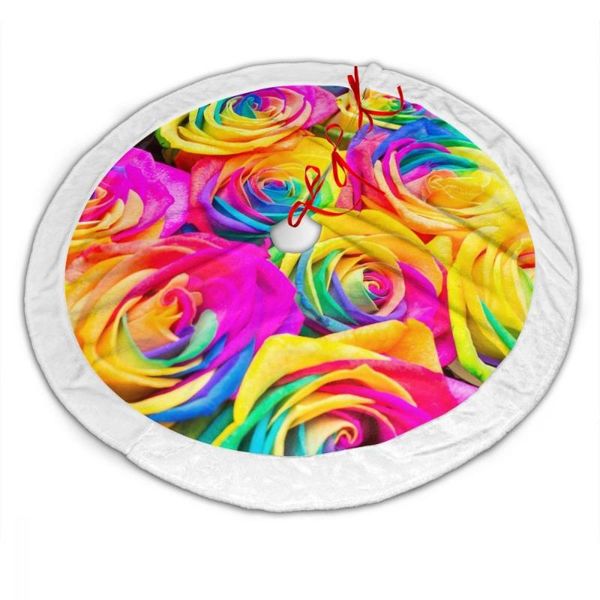 

christmas decorations tree skirt colorful roses romantic round apron decor carpet floor party xmas