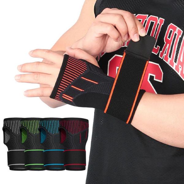 

1pcs sports wristbands men and women bandage compression wrist sleeve fitness weightlifting basketball volleyball support, Black;red