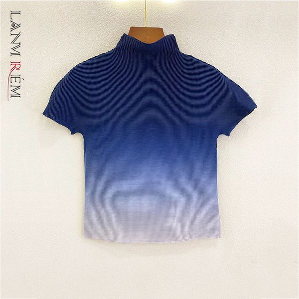 

women big size red folds color matching t-shirt arrivals turtleneck short sleeve fashion tide summer 2e1466 210507, White