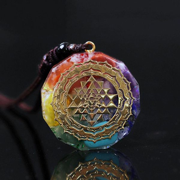

pendant necklaces sri yantra jewelry necklace sacred geometry reiki, Silver