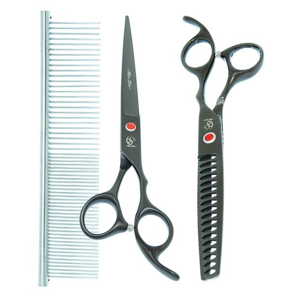 

hair scissors 7.0" japan steel pet grooming dogs hairdressing cutting thinning curved shears professional pets groomer tijeras b0027a