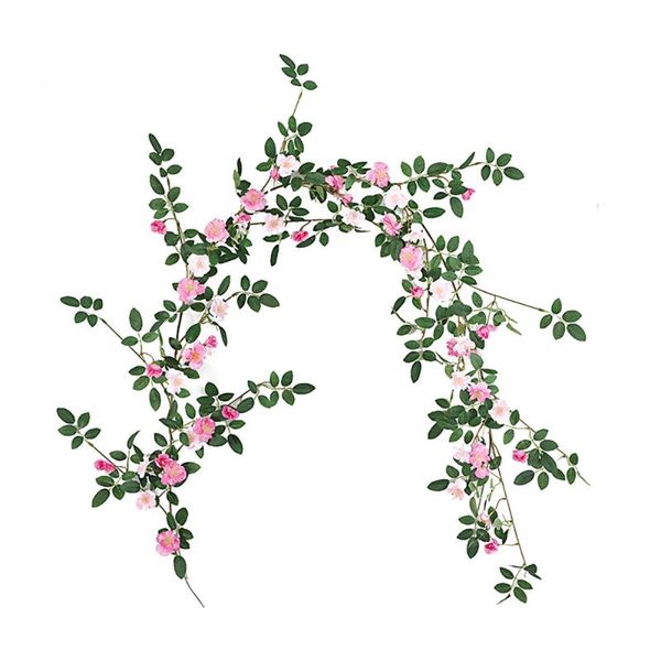 

decorative flowers & wreaths artificial plants decoration simulated rattan wild rose 1.8m wedding silk cloth ceiling 1.8 meters garland
