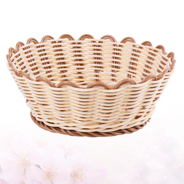 

storage baskets 1pc 23x6cm simulate rattan fruit basket kitchen snack box picnic bread container