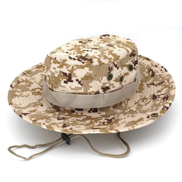 

outdoor bucket hats mens jungle military camouflage hat mountain climbing fishing caps sun protection camping hiking, Black;white