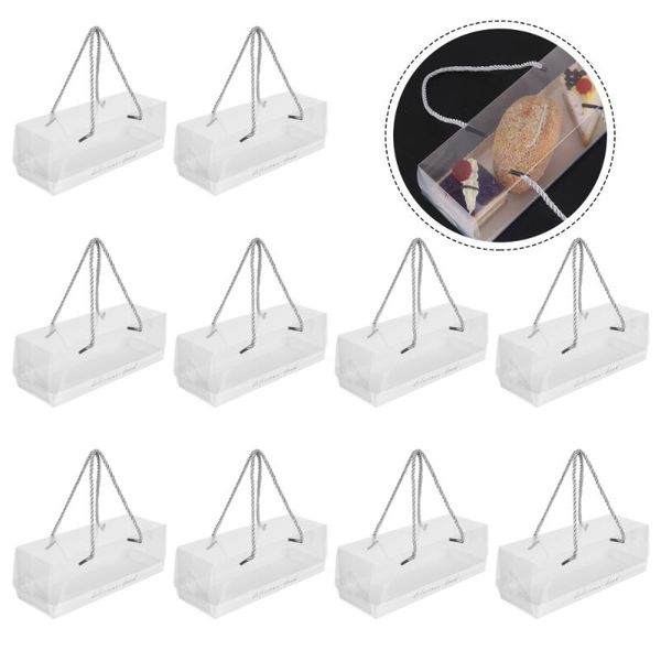 

gift wrap 10pcs transparent dessert packaging boxes portable cake storage box for home