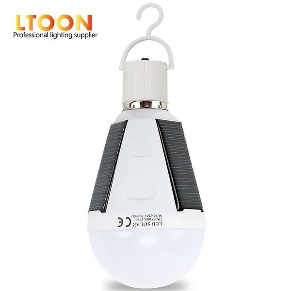 

solar lamps [ltoon]rechargeable led bulb e27 lamp 7w 12w 85v-265v outdoor emergency poweredbulb camping hiking fishing light