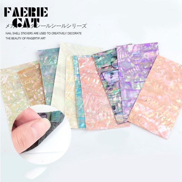 

1pc shell abalone 3d nail sticker gradient mermaid flakes foil seaside design adhesive diy art stickers decals bp01-101, Black