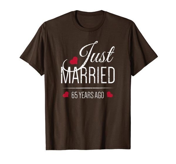 

65th wedding anniversary t-shirt - just married 65 years ago, White;black