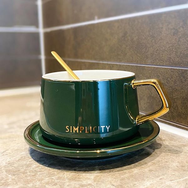 

cups & saucers light luxury life ceramic coffee cup flower tea afternoon water with spoon porcelain mug saucer combination