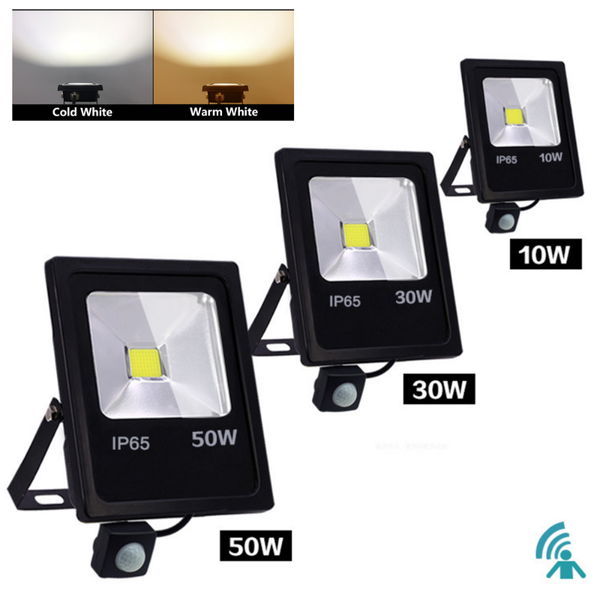 

floodlights pir motion sensor led floodlight 10w 30w 50w cob outdoor spotlight lights ac185-265v reflector garden street lamp