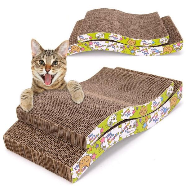 

cat toys scratch board toy double-sided durable pet scratcher pad bed mat with catnip claw care cardboard