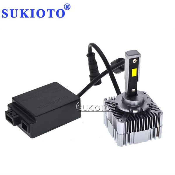 

car headlights sukioto 2pcs error led headlight bulbs d1s d2s d3s d4s d5s d8s 90w 6000k white auto headlamp 12v light source