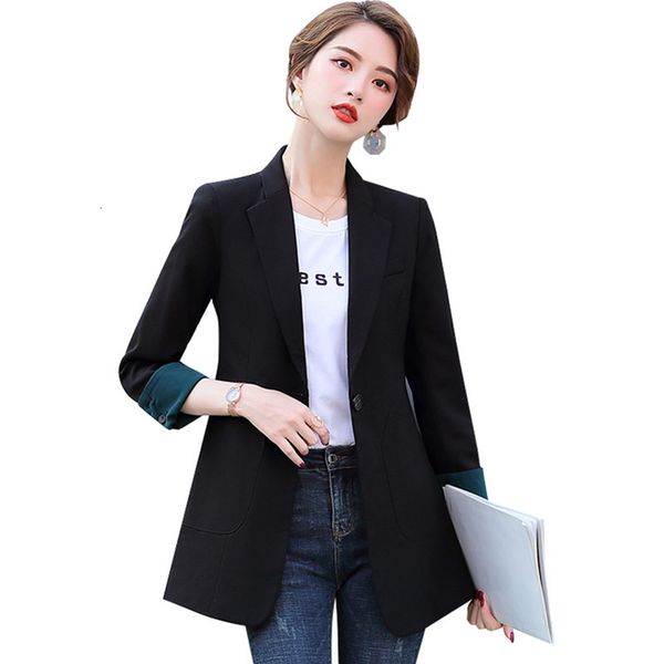 

women's suits & blazers jackets for blazer spring autumn jacket clothes korean plus size trench coat female outerwear chaqueta muj, White;black