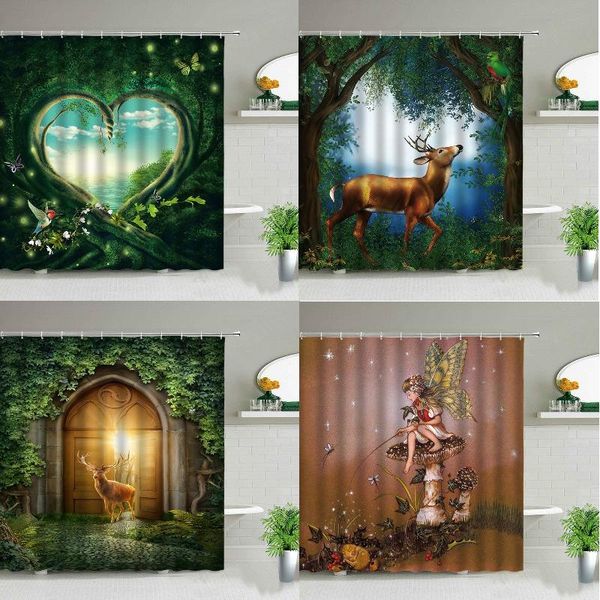 

shower curtains fantasy forest fawn bath curtain bathroom set for