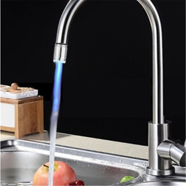 

light-up led water faucet 3 colors luminous kitchen shower tap novelty nozzle head bathroom basin thermostat taps faucets