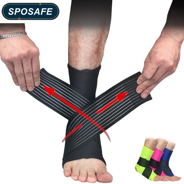 

1pcs ankle support brace - compression sleeve with adjustable strap perfect fit great for running sprains walking hiking, Blue;black