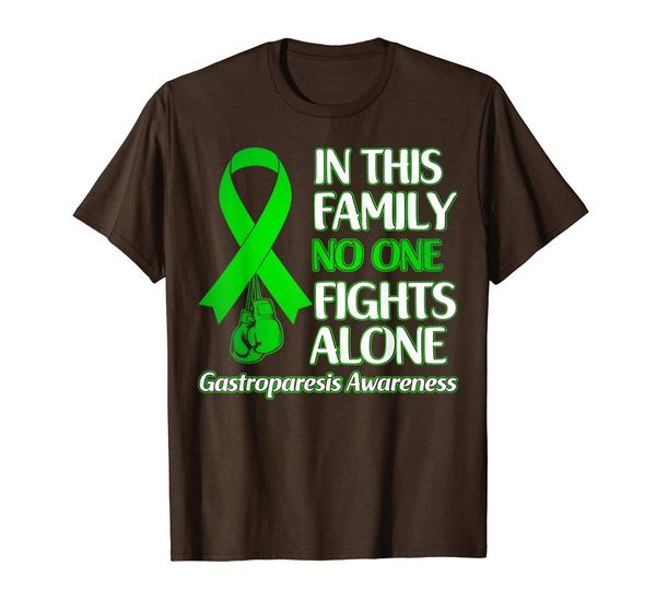

in this family no one fights alone shirt gastroparesis, White;black