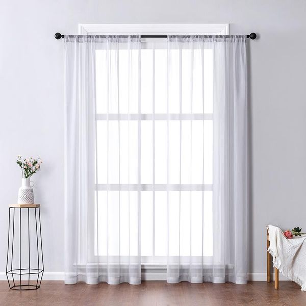 

white curtain window tulle for living room bedroom the kitchen finished treatment home decor panel blinds & drapes