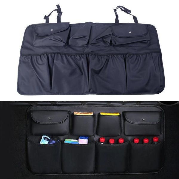 

car organizer beler black pu leather trunk multi-use 8 pocket seat back organizers storage hang bag