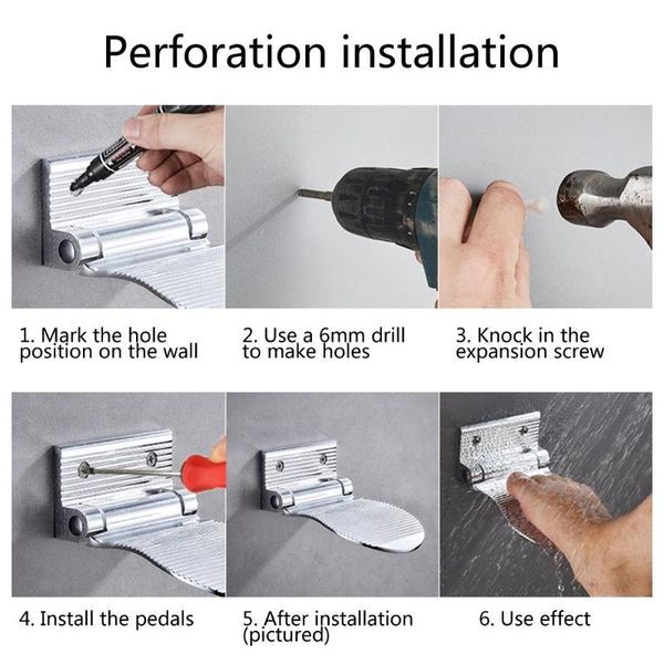 

bath accessory set c6uc multipurpose bathroom pedal shower room wall mounted anti-slip aluminum safety