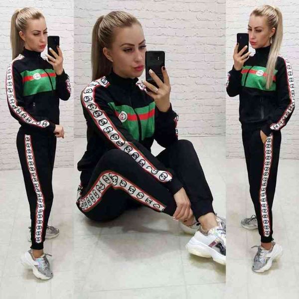 

2022 factory wholesale new model spring women's sports leisure letter suit, White