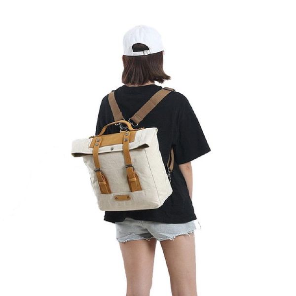 

backpack m311 arrive women multifunctional leather travel casual canvas rucksack large school bag for teen mochila