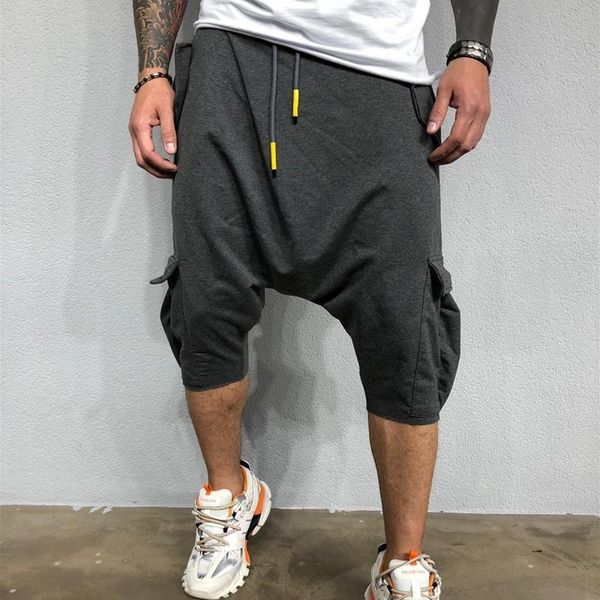 

men's shorts hip hop streetwear men sweatpants cotton fitness jogger fashion casual cargo pant trousers male, White;black