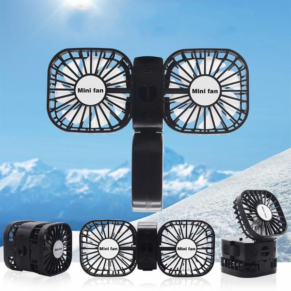 

electric fans folding handheld deskfan double head mini usb lazy neck