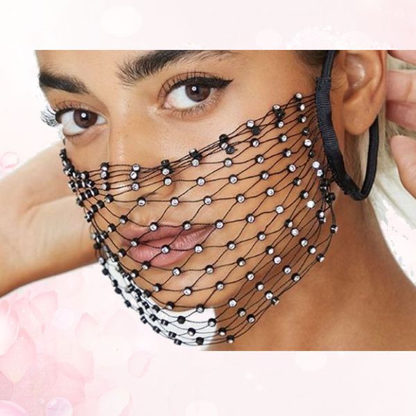 

novel nightcb fishing net rhintone mask star fashion personality trend