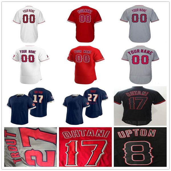 

los angeles baseball shohei ohtani jersey mike trout adam eaton anthony rendon jared walsh albert pujols justin upton david fletcher jo adel, Blue;black