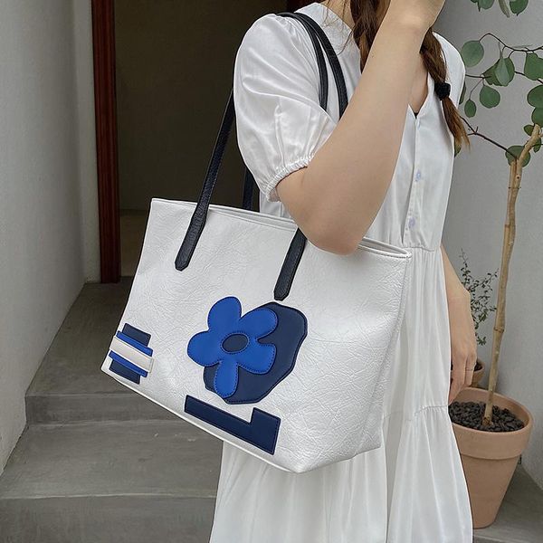 

evening bags [eam] women large capacity tote bag pu leather flap personality all-match crossbody shoulder fashion tide 2021 18a3891