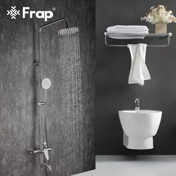 

frap shower faucets set stainless steel rainfall mixers bath & cold water mixer tap f2448 bathroom sets