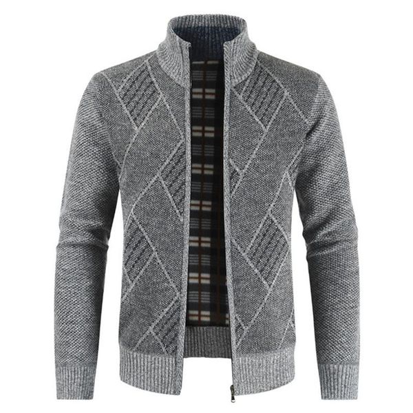 

knitted men's cardigan casual streetwear zipper regular sweater long-sleeved warm jacket jackets, Black;brown