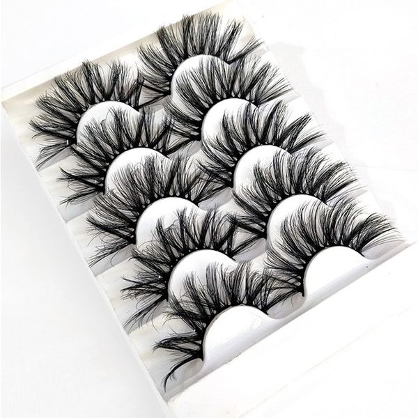 

5 pairs eyelashes 3d mink lashes 20mm fluffy soft wispy volume thick long cross false cils eye lash reusable eyelash