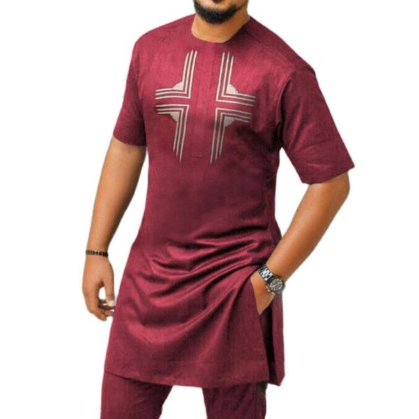 Abbigliamento etnico Africa Fashion Mens T-shirt Hip Hop Abiti africani Abbigliamento Dashiki Robe Africaine (senza pantaloni solo camicia)