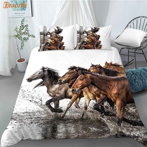 

bedding sets 3d print horse animal set duvet cover bedclothes 180x200cm 180x220cm comforter with pillowcase for kids home