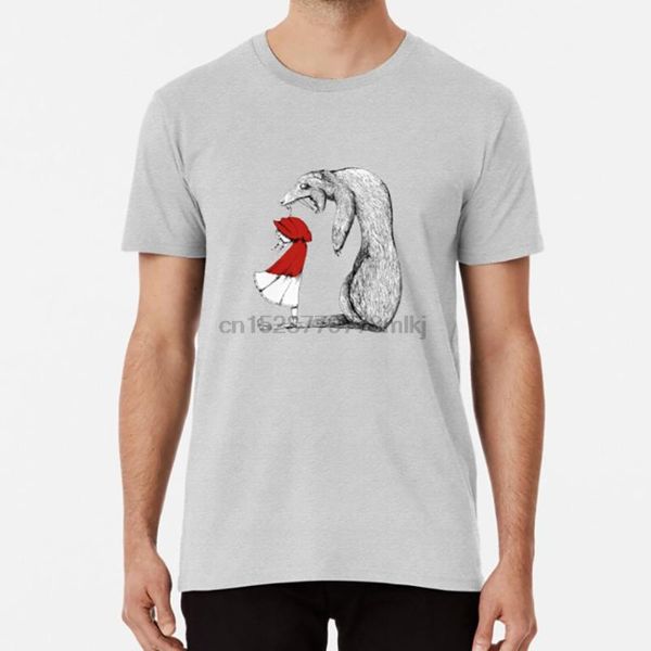 

men's t-shirts little red t shirt edward gorey riding hood ferret wolf storybook fairy tale twisted, White;black