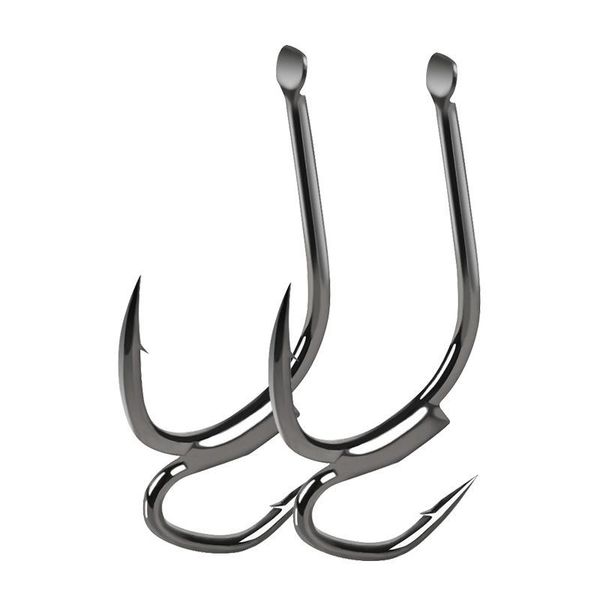 

fishing hooks 10pcs high-carbon steel two strength tip sharp fighting hook with barbed fish gear for taiwan sea high quality