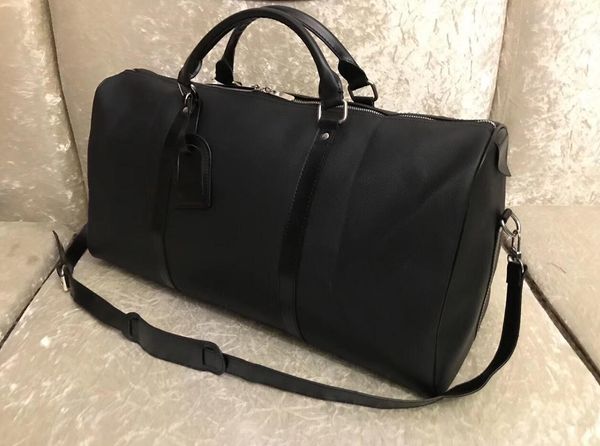 

50cm leather large capacity women travel bags 2021 sale quality men shoulder duffel bags carry on luggage bottom rivets with lock head