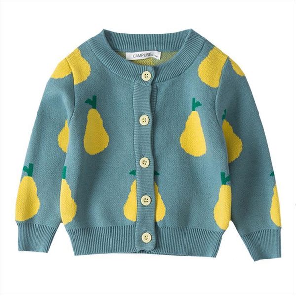 

girl cartoon sweaters baby cotton knit cardigan sweater kids long sleeve autumn children clothes fashion boy outer wear, Blue