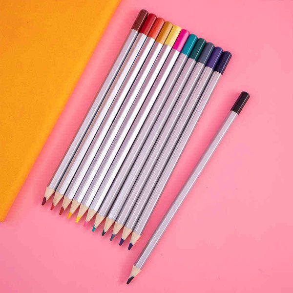 

color cil set 12 wooden head lead hexagonal stick children's coloring painting pen