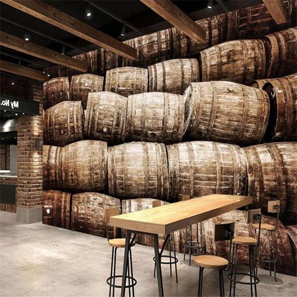

retro nostalgic winery barrel wall 3d po wallpapers wine bar industrial decoration mural wallpaper papel de parede