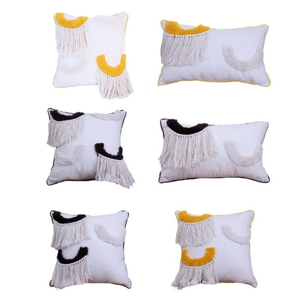 

pillow case morocco throw cover fringe tufted pillowcase soft with tassel cushion covers for couch sofa