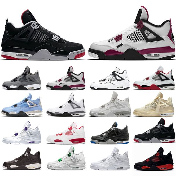 

2021 new basketball shoes 4s man white cement university red blue travis sail thunder olivia kim black cat taupe haze pine green pure money