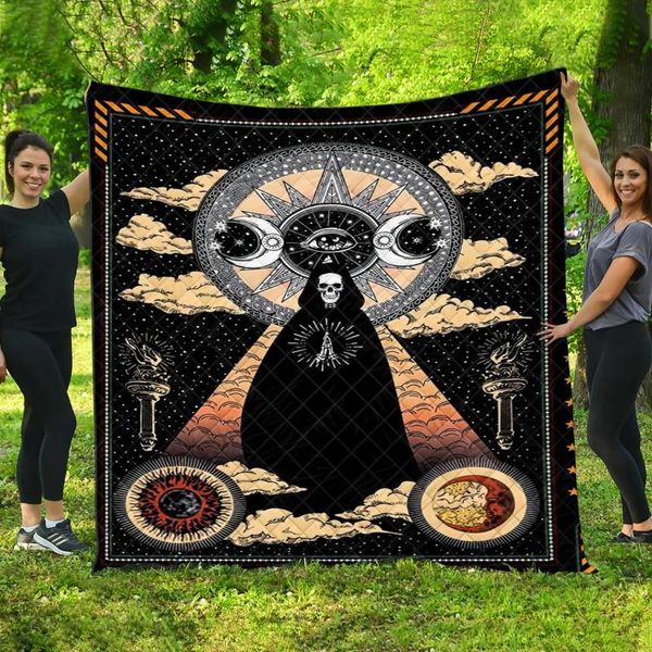 

comforters & sets horror ghost blanket custom art paintings quilts plaid multi-color large animal throw blankets for beds halloween gift